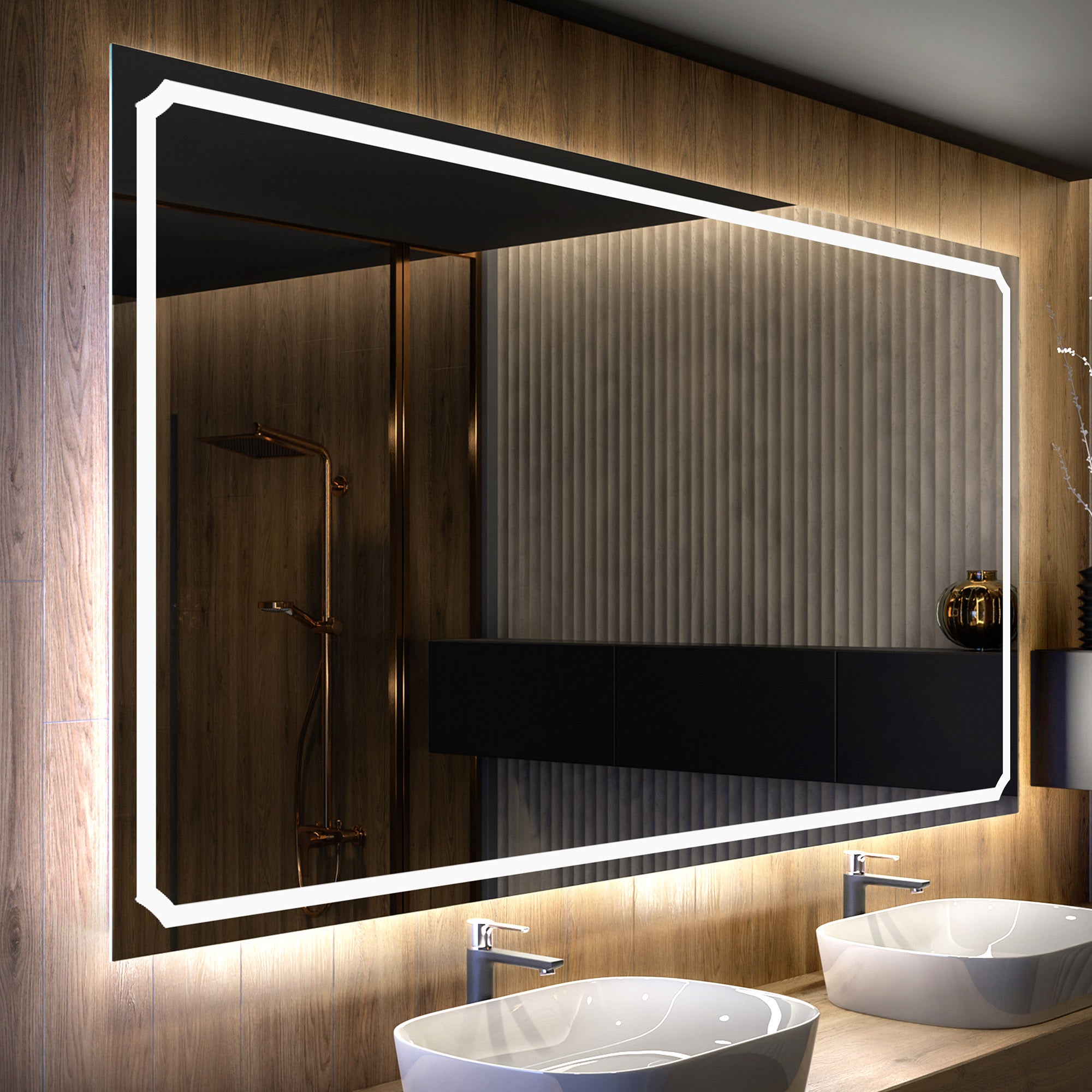 Lustro z podświetleniem LED Łazienka (170x100cm) Lustro z podświetleniem LED i chłodnym białym oświetleniem