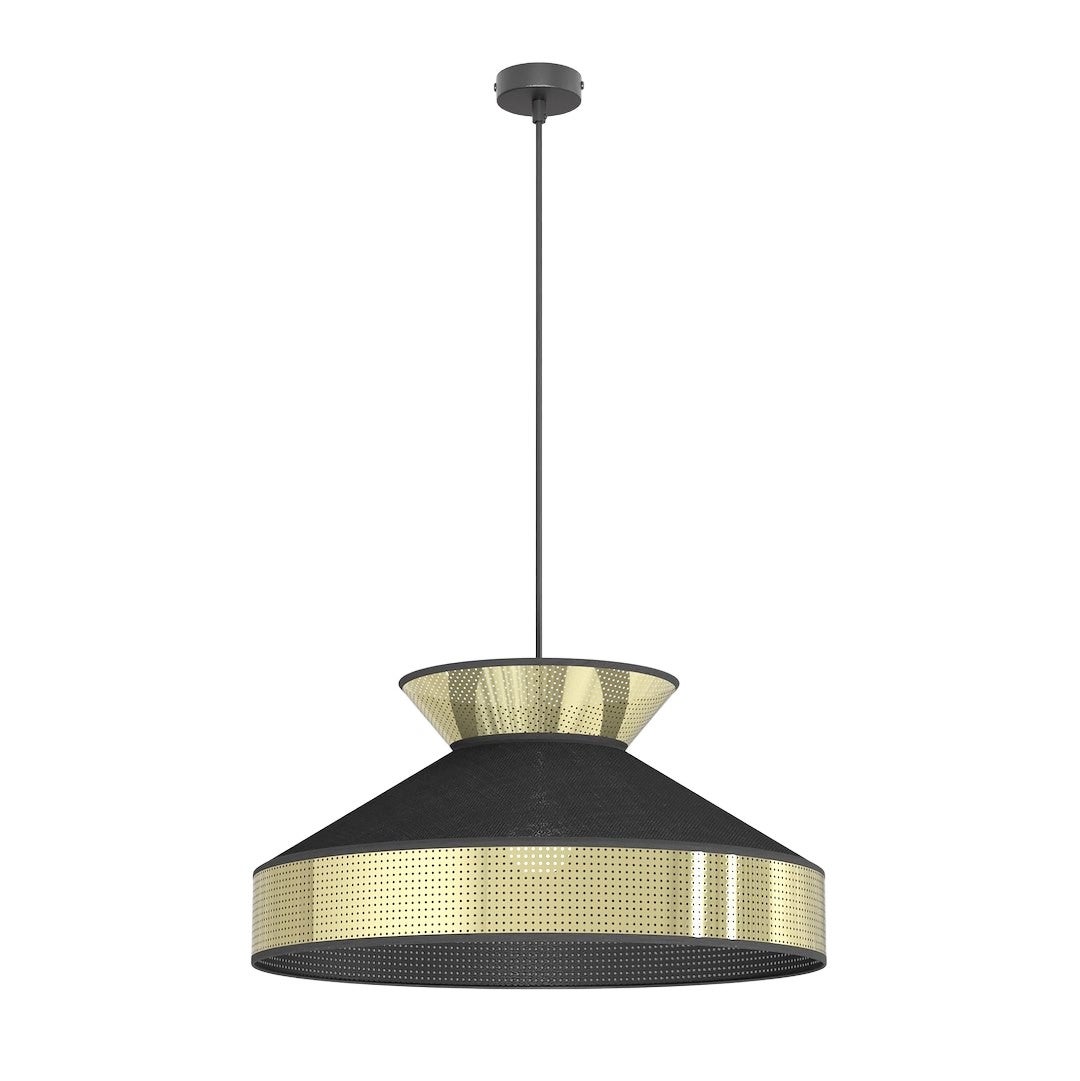 Lampa wisząca nowoczesna złoto-czarna geometryczna ażurowa 1xE27 15W SIESTA Emibig