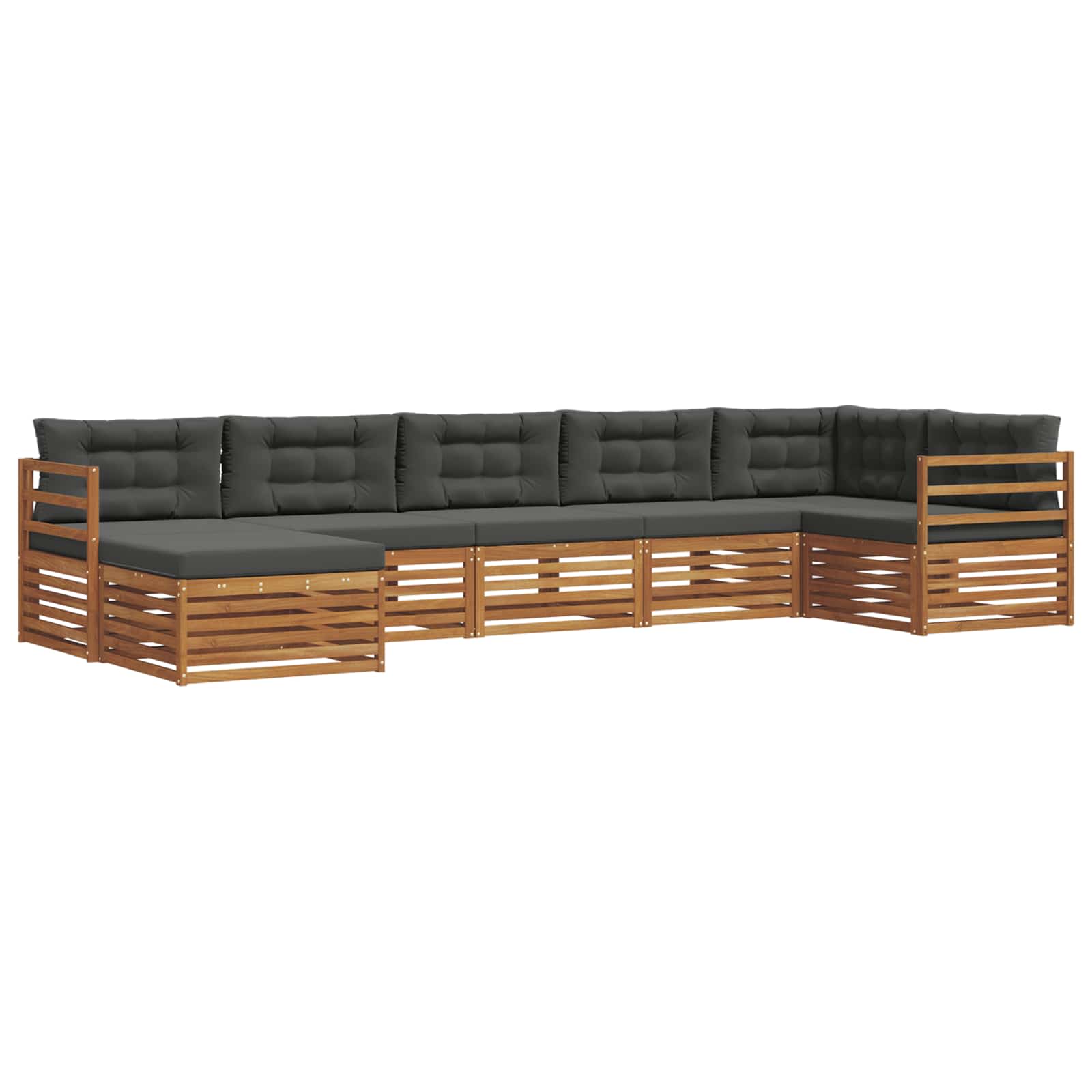 Zestaw sof na zewnątrz z poduszką 7 pcs Naturalny i Antracytowy