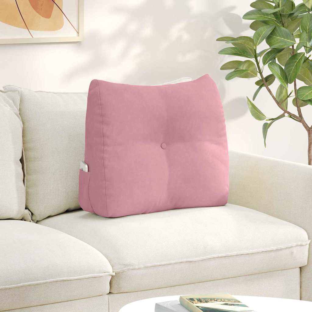 Poduszka na plecy Różowy 60 x 24 x 50 cm Aksamit vidaXL