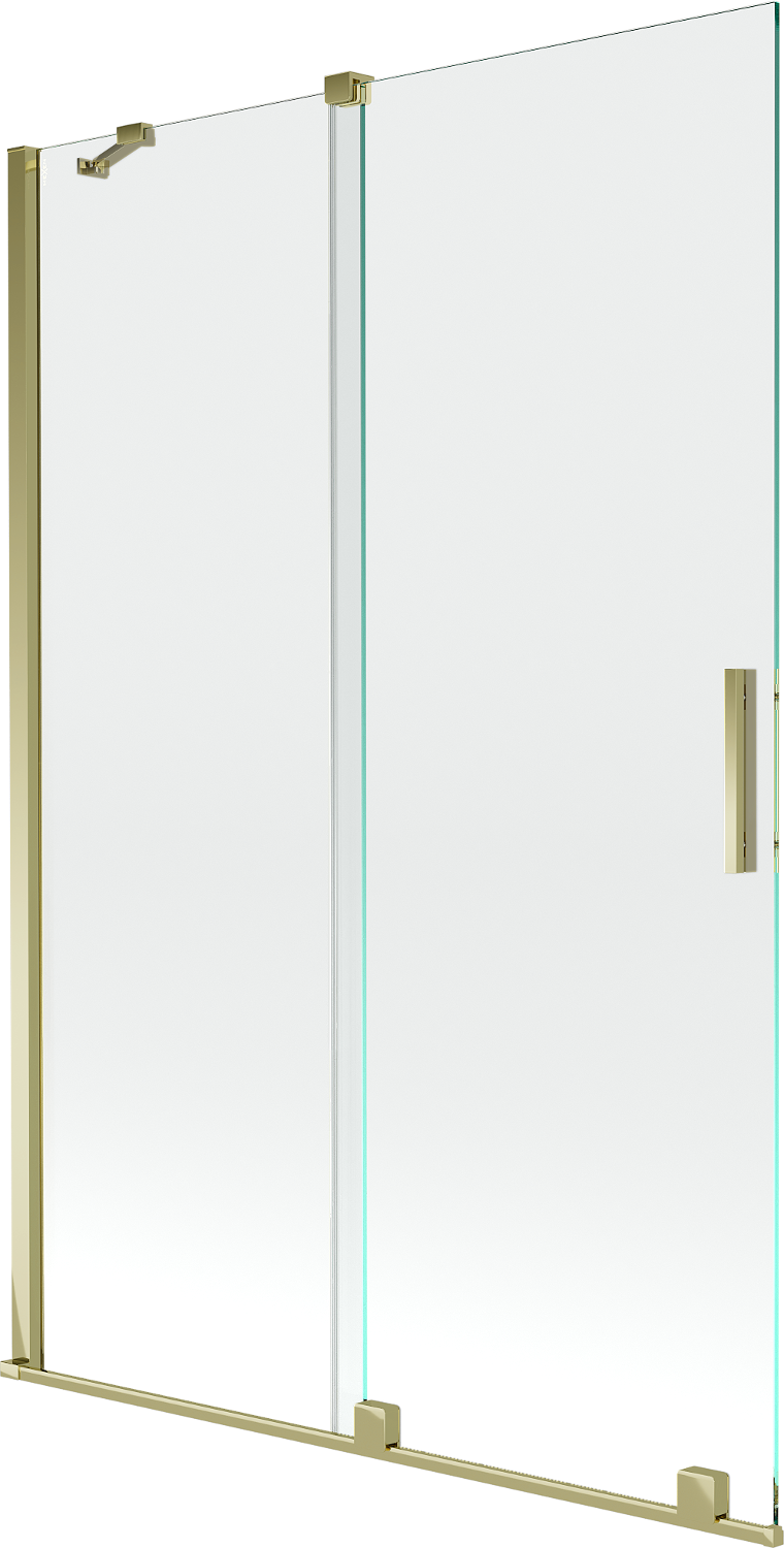 Mexen Velar parawan nawannowy 2-skrzydłowy rozsuwany 120 x 150 cm, transparent, złoty - 896-120-000-01-50