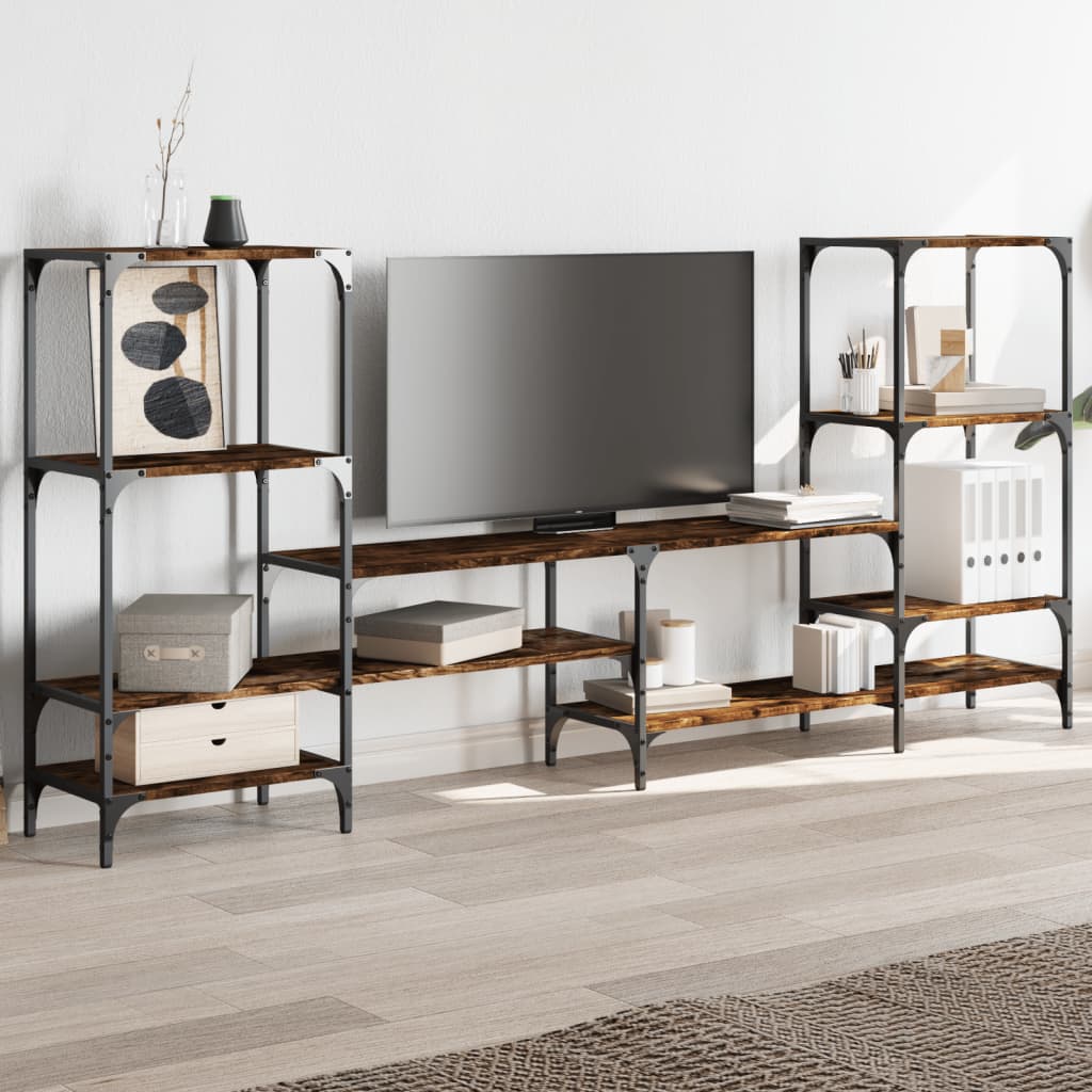 Szafka pod TV, przydymiony dąb, 206,5x28,5x95 cm