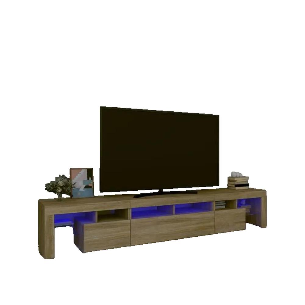 Szafka RTV vidaXL Sonoma dąb z oświetleniem LED RGB i dużą ilością miejsca do przechowywania