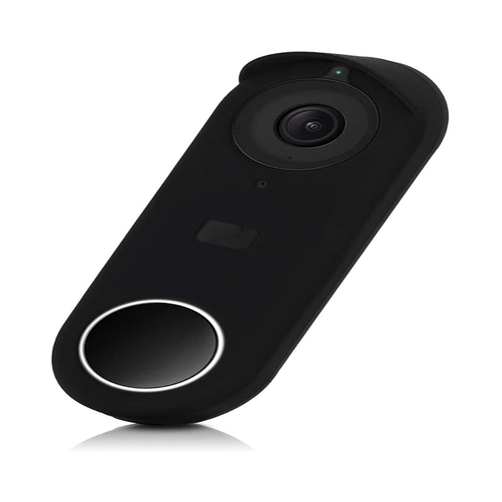 Etui silikonowe kompatybilne z osłoną dzwonka Google Nest Hello (czarne) – pełna ochrona, widzenie w nocy