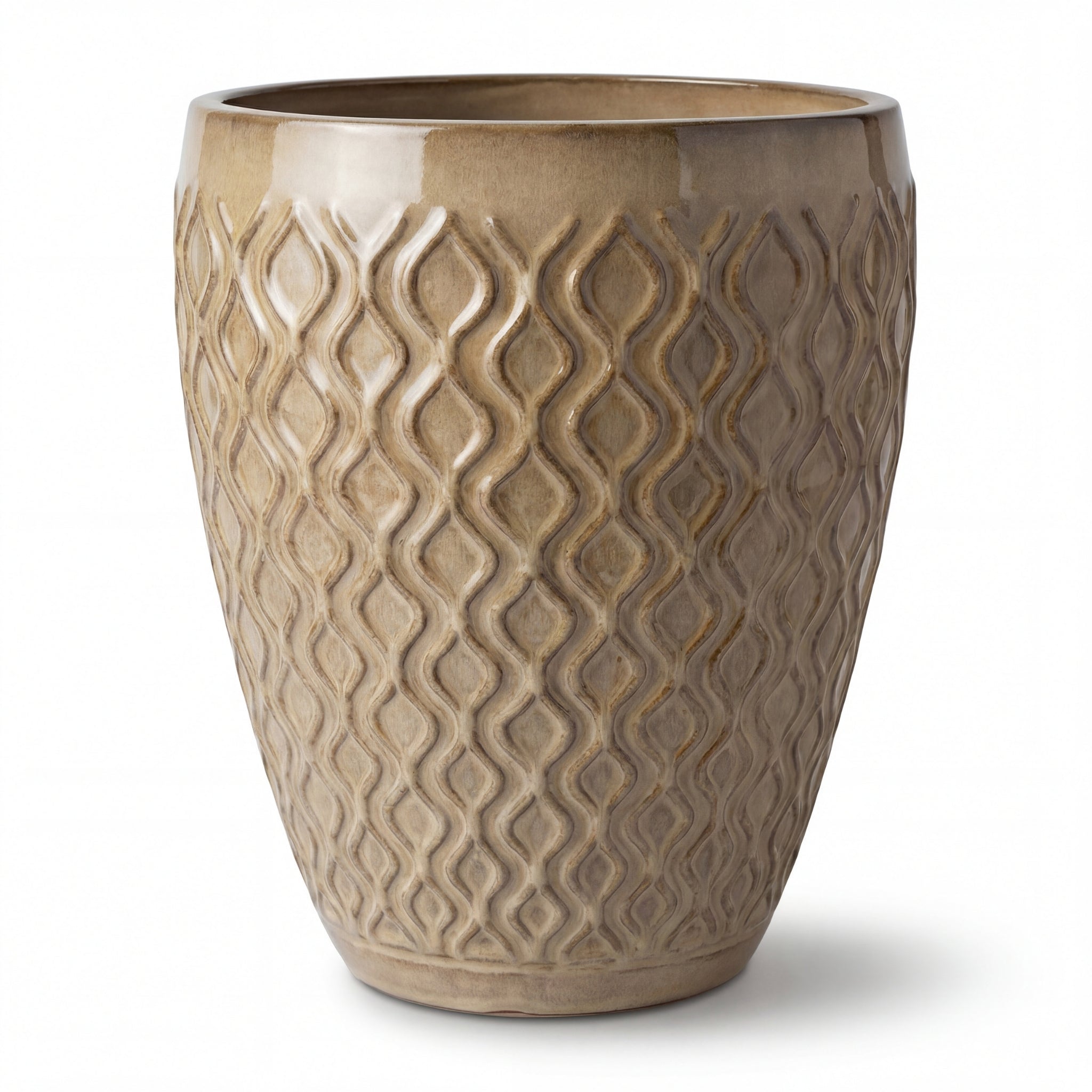 Donica ceramiczna Provencelia PHENIX Beżowy, sred.41 x H55 cm, mrozoodporna, rękodzieło, szkliwiona