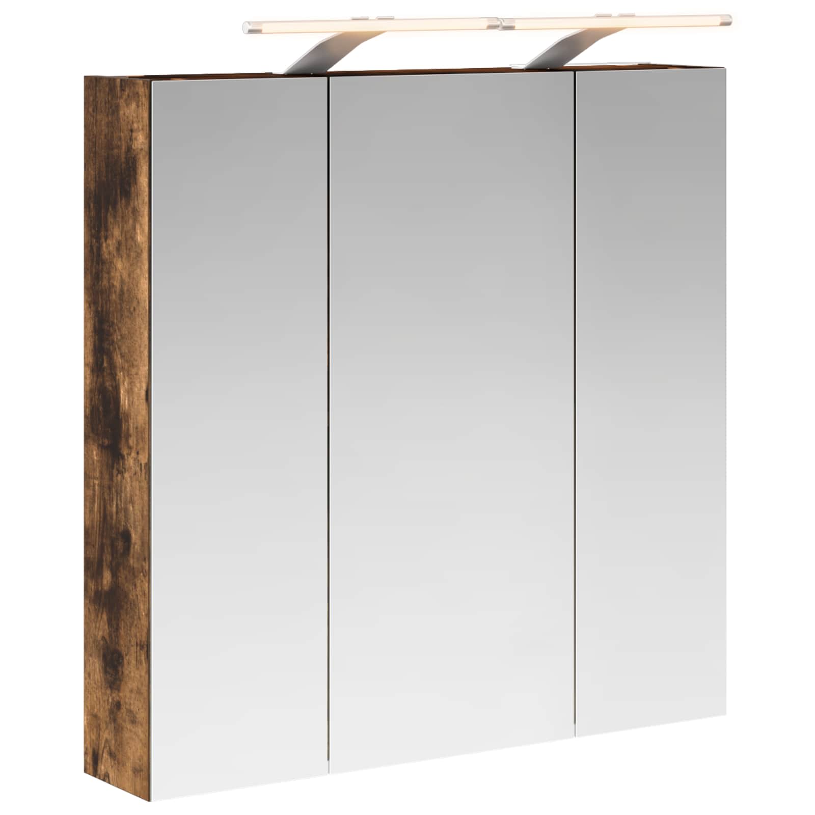 Szafka z lustrem do łazienki Dąb wędzony 70 x 14,5 x 70 cm