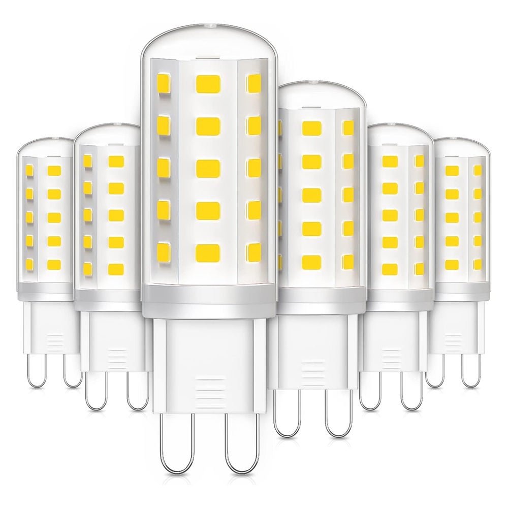 6 sztuk żarówek LED G9 3W, odpowiednik halogenu 30W, chłodna biel 6000K 380LM, do sypialni, salonu, kuchni i ogrodu