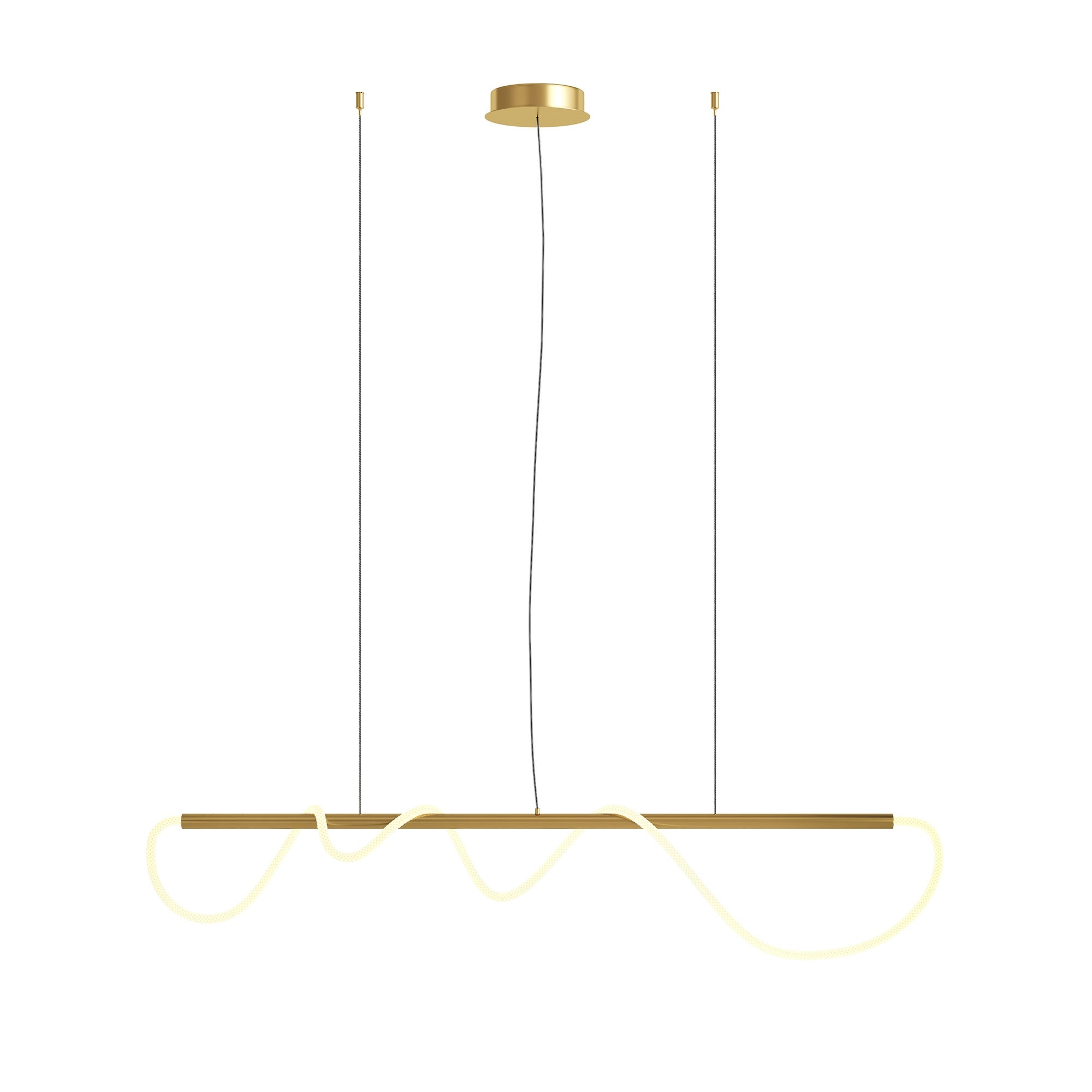 Lampa wisząca złota, świetlny przewód Tau Maytoni MOD166PL-L30G3K