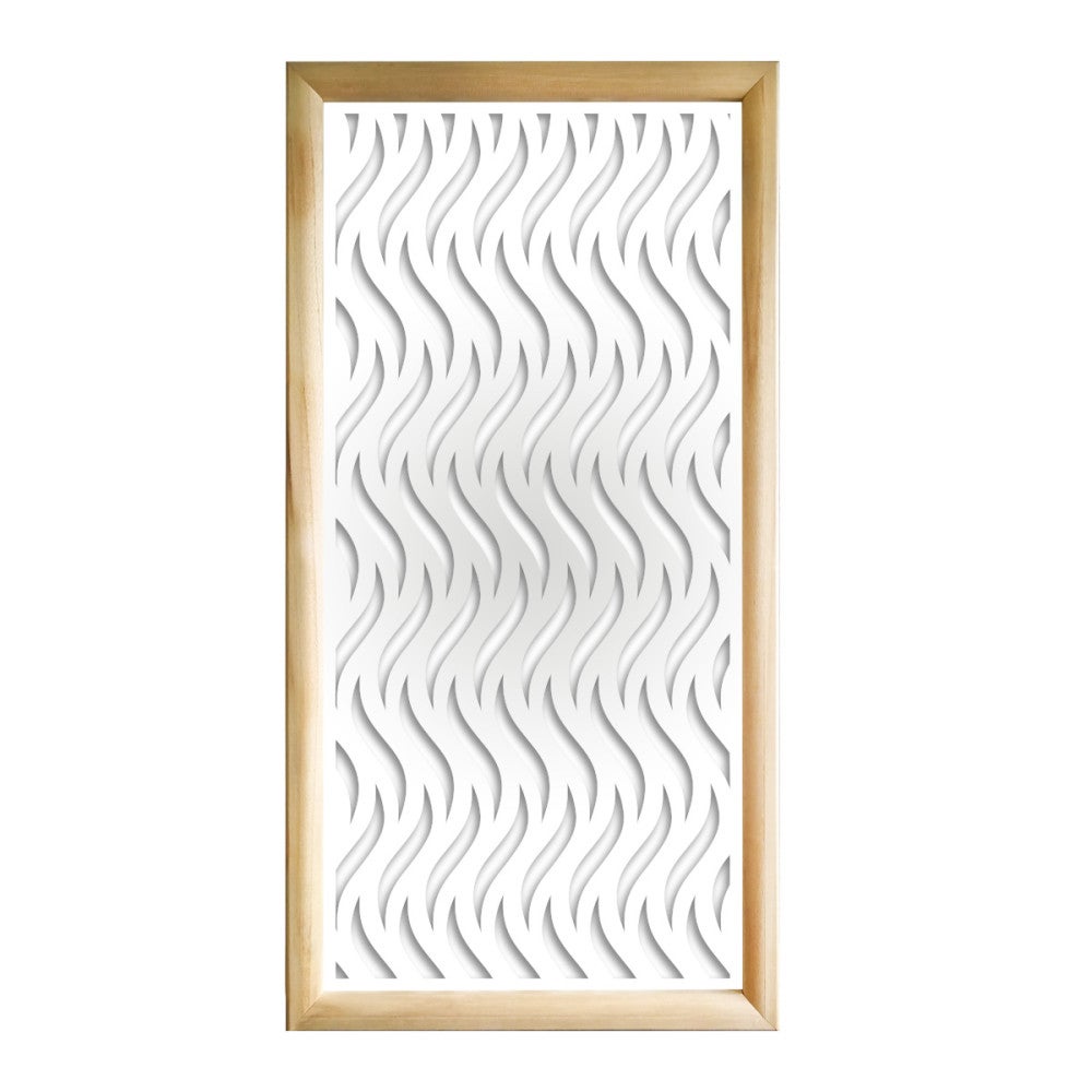 VERTICALWAVES - Prostokątne moduły dekoracyjne z drewna i PVC - Rozmiar 47x94 cm - Grubość 47 mm - Kolor wewnętrzny BIAŁY