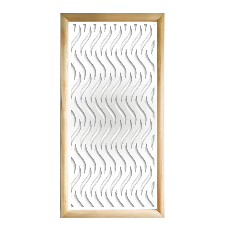 VERTICALWAVES - Prostokątne moduły dekoracyjne z drewna i PVC - Rozmiar 47x94 cm - Grubość 47 mm - Kolor wewnętrzny BIAŁY