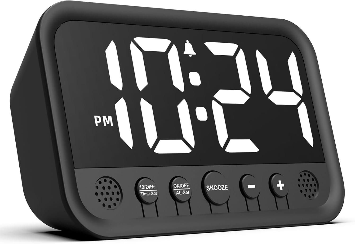 Cyfrowy budzik LED z dużymi cyframi, regulowaną jasnością i głośnością, funkcją drzemki, wyświetlaczem czasu 12/24 godz., cyfrowy zegar stołowy, zasil