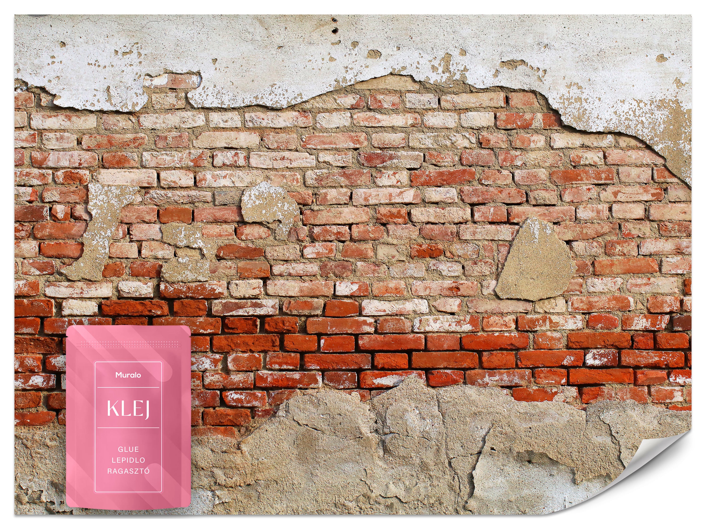 FOTOTAPETA ŚCIENNA DO SALONU CEGLANA ŚCIANA ABSTRAKCJA MUR BETON 3D 500x350