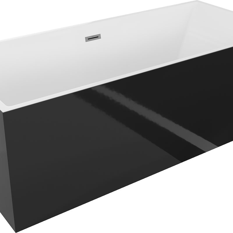 Mexen Vigo wanna wolnostojąca 178,5 x 80 cm, biała/czarna, przelew gun metal - 51251788075-95
