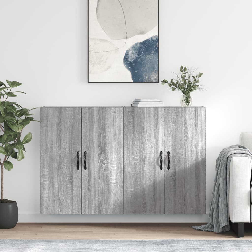 vidaXL Wiszące szafki, 2 szt. szary dąb sonoma materiał drewnopochodny