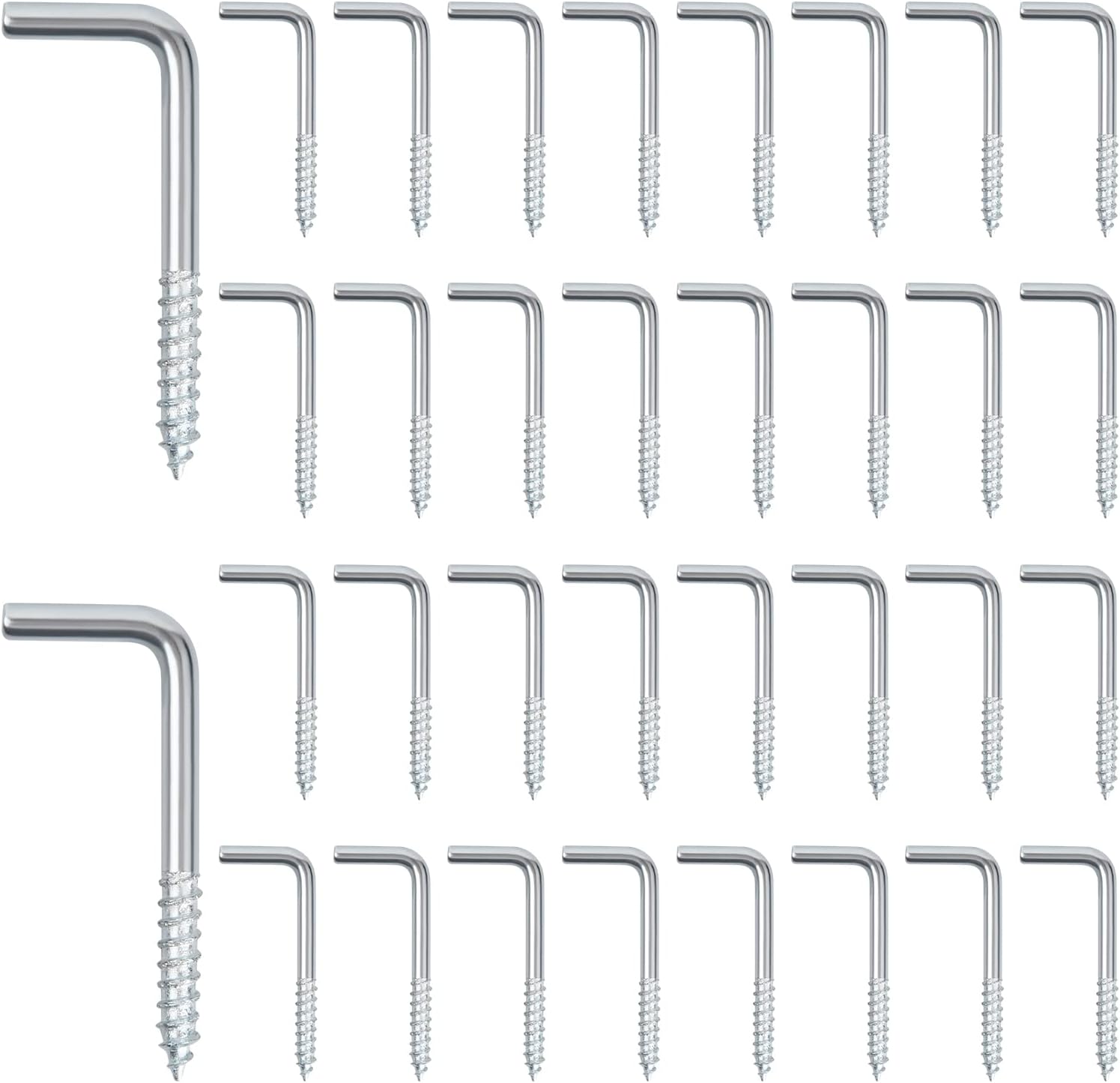 2,5x13x25 mm, Zestaw 100 haków w kształcie litery L, haków do wkręcania pod kątem prostym w kształcie litery L, śrub z hakiem z prostym rowkiem