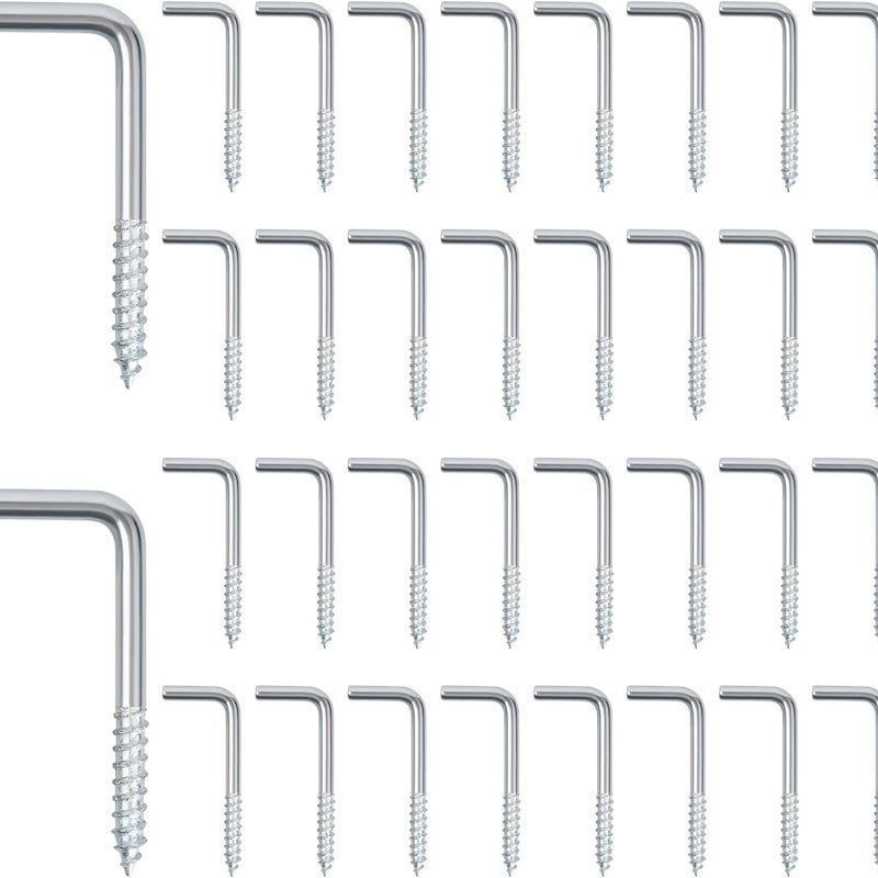 2,5x13x25 mm, Zestaw 100 haków w kształcie litery L, haków do wkręcania pod kątem prostym w kształcie litery L, śrub z hakiem z prostym rowkiem