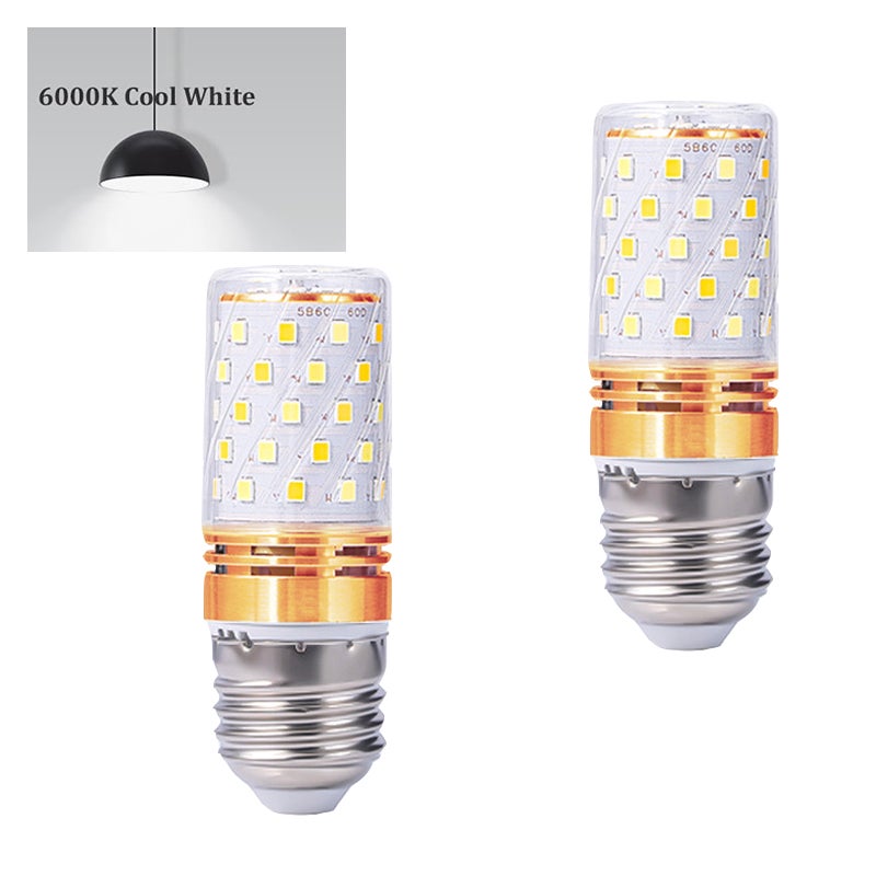2 żarówki LED, gwint Edison E27, 8,3 x 3 cm, światło białe 6 000 K, odpowiednie do sypialni, salonu - złote (12 W)