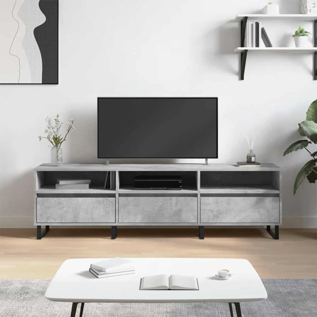 vidaXL Szafka TV, szarość betonu, 150x30x44,5 cm