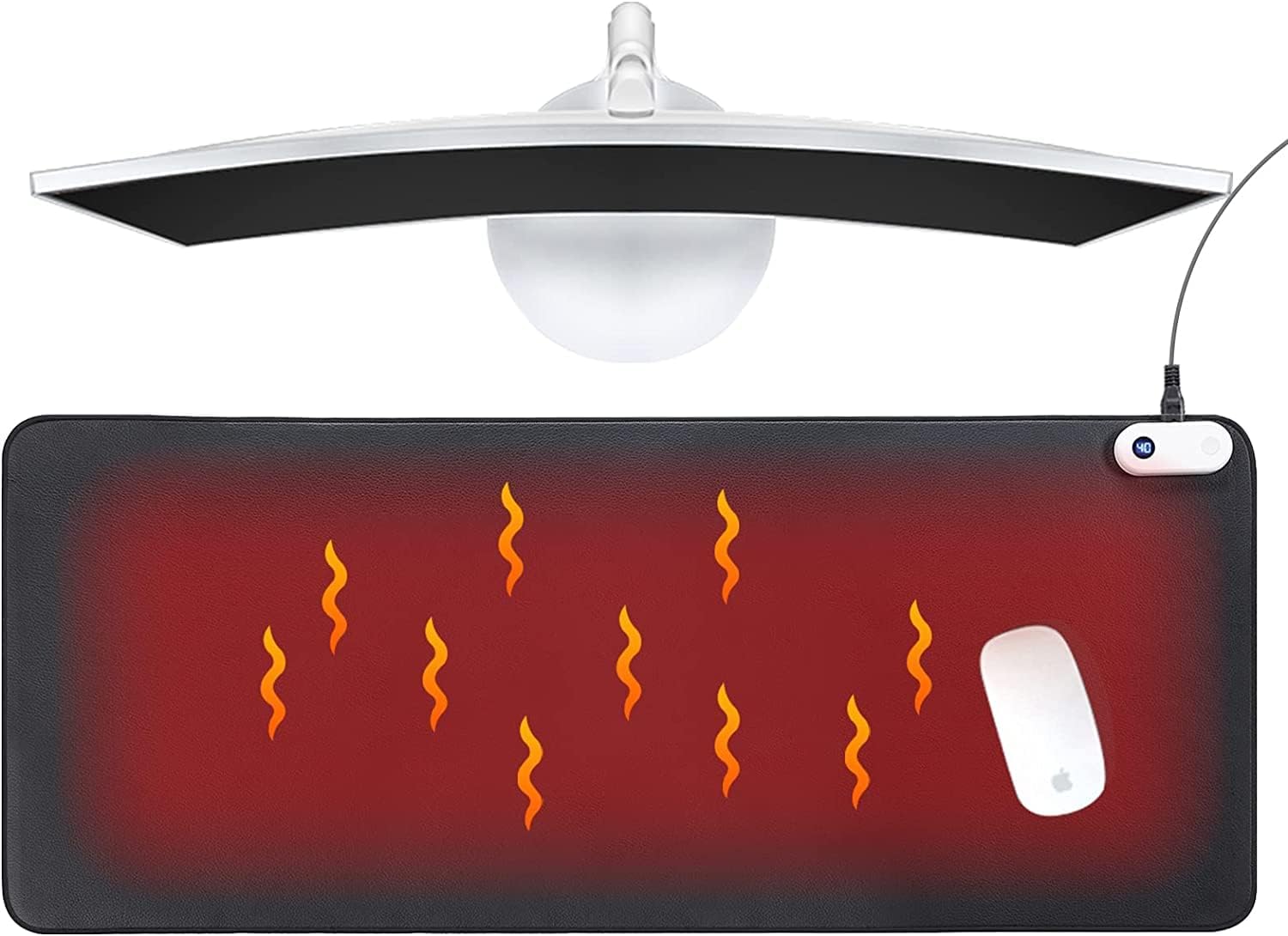 Podkładka pod mysz z podgrzewaniem 80x33 cm z automatycznym zamknięciem, podgrzewana mata na biurko, podgrzewany pokrowiec na stół do masażu