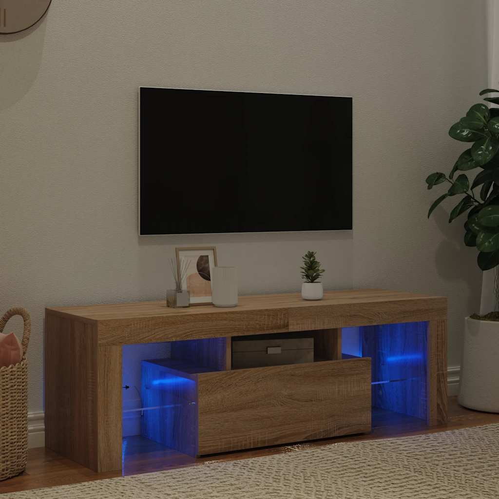Meuble TV VidaXL z oświetleniem LED 120x35x40 cm kolor maron