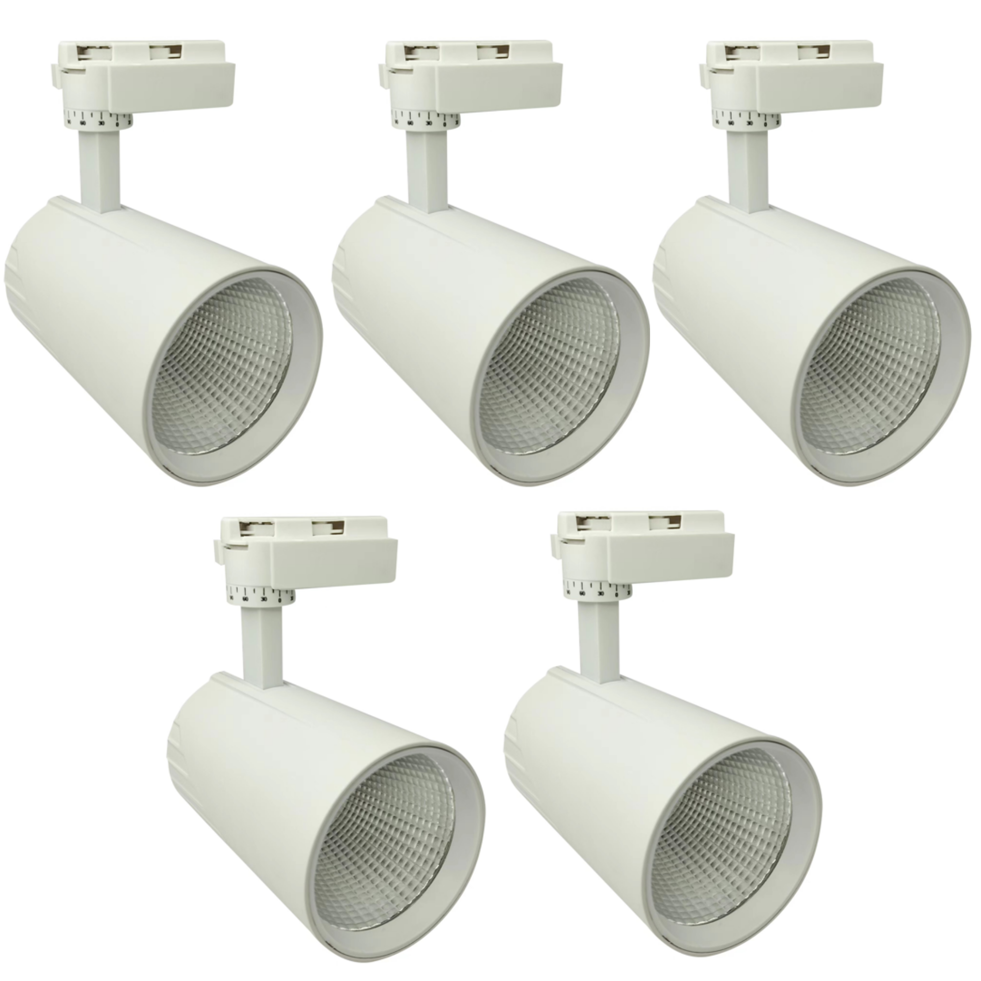 5x Reflektor sufitowy Led Track Light 30W, neutralna biel 4200K, 3000 lumenów, 185V-265V AC jednofazowy, kolor biały