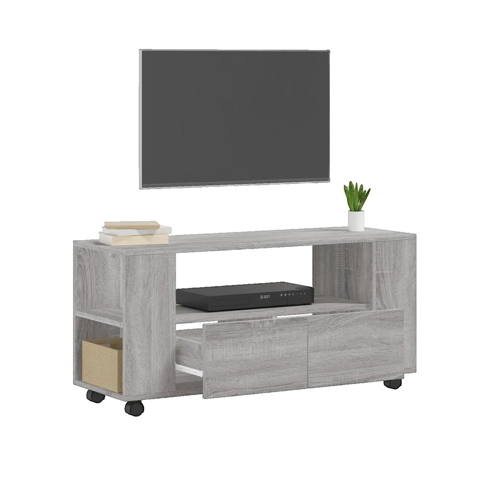 Szafka RTV vidaXL Sonoma Szary 102x34,5x43 cm Drewno Inżynieryjne Wytrzymały