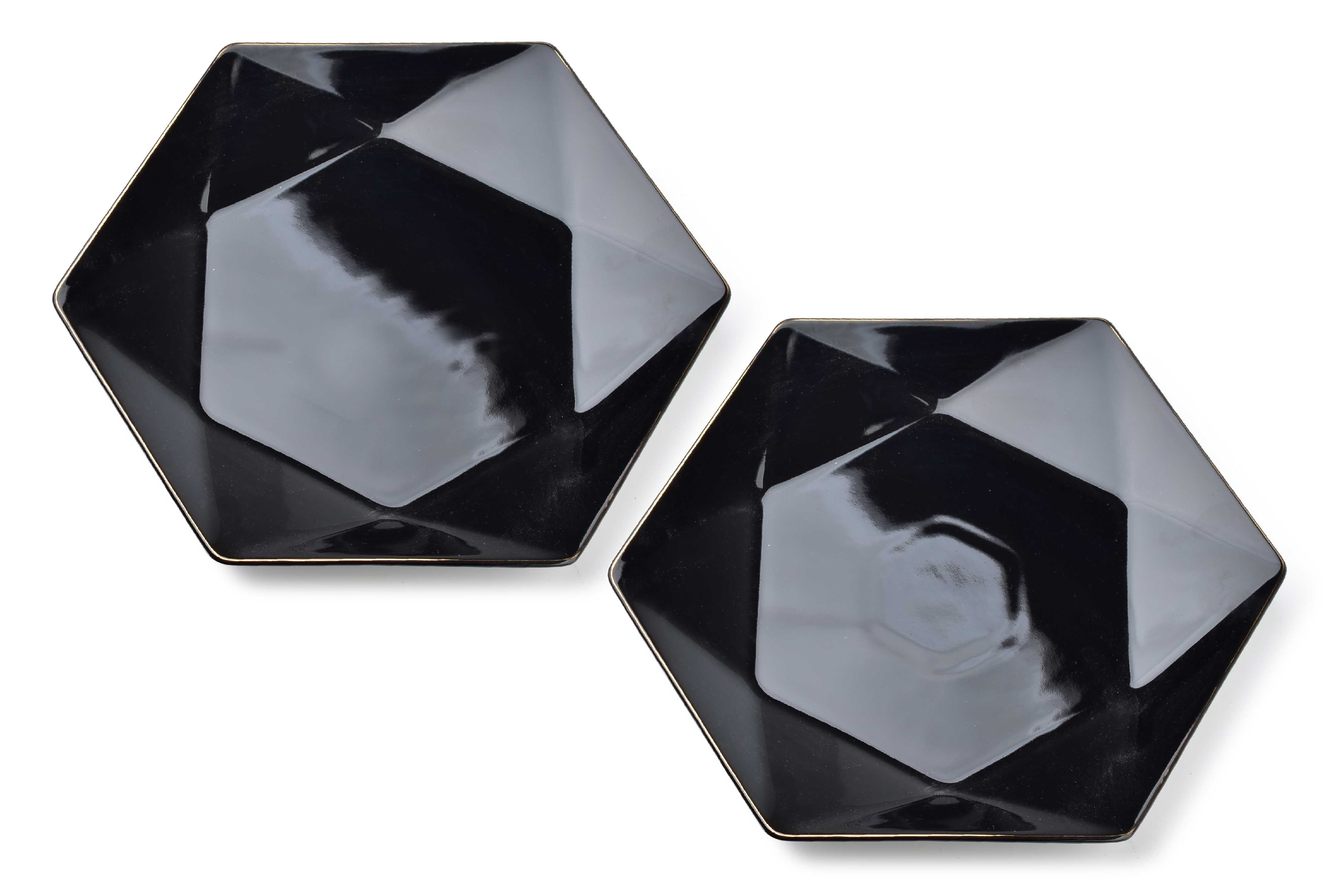 ralph black komplet 2 talerzy płaskie 32,5x28,5x3 cm