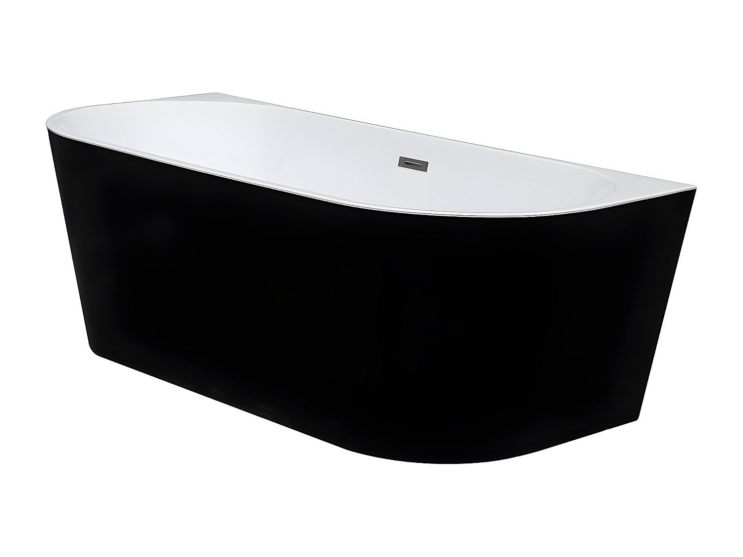 Wanna wolnostojąca przyścienna – DIVINA – 245 l – 170&nbsp;×&nbsp;75&nbsp;×&nbsp;58&nbsp;cm – kolor czarny
