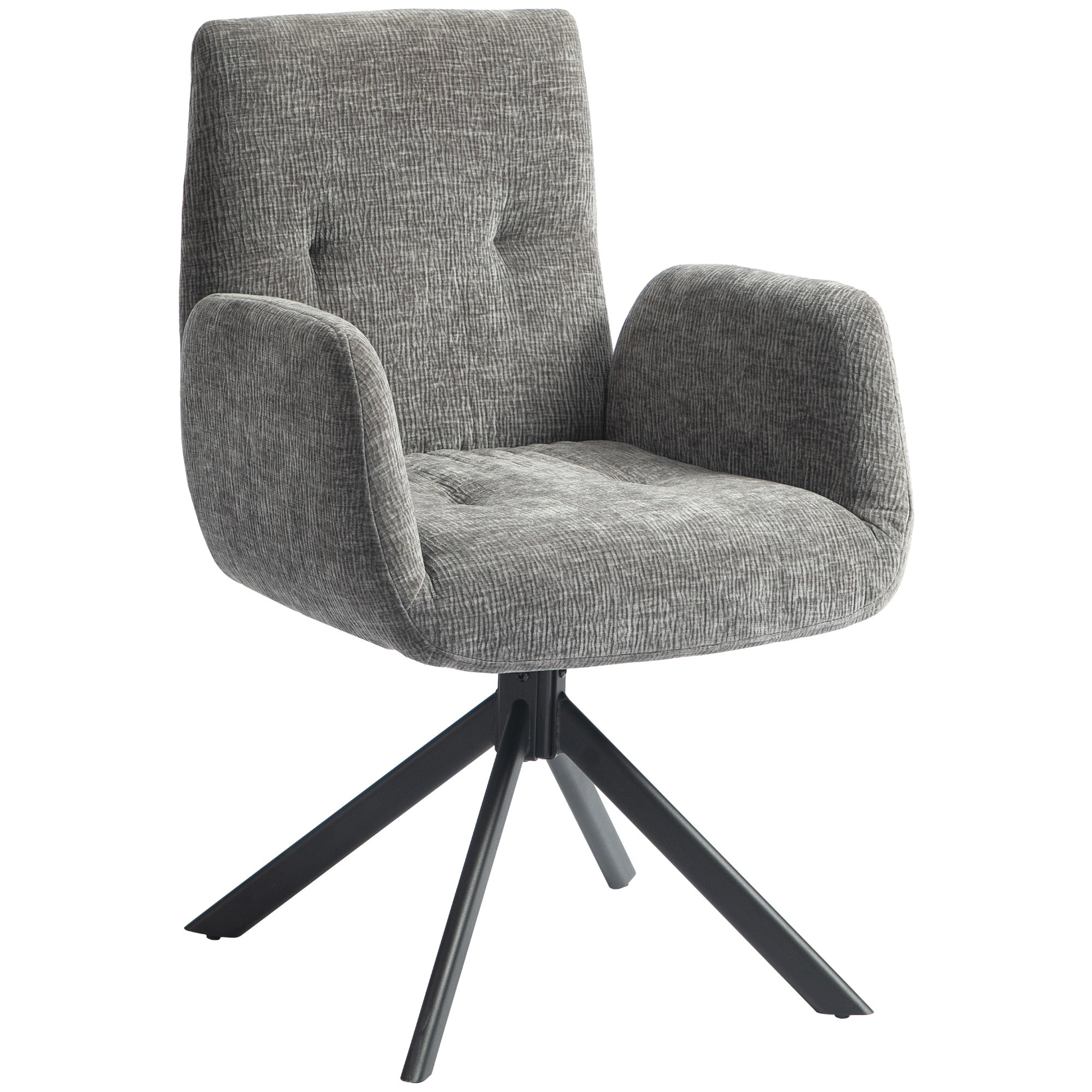 Fotel tapicerowany, krzesło wypoczynkowe, nowoczesny design, obrotowy, do 120 kg, ciemnoszary