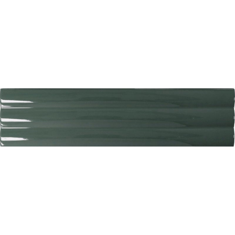 Błyszcząca płytka ścienna z reliefem, niebieska, Acanto 10x40 cm Reeded Baltic Blue