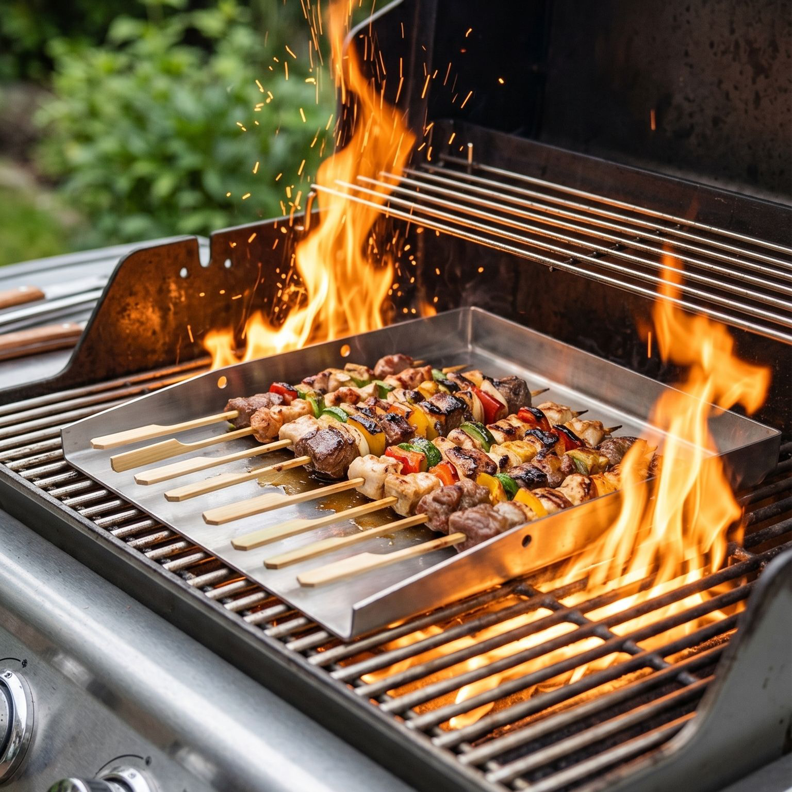 NETTLIFE Patelnia do grilla, patelnia z powłoką nieprzywierającą do grillowania mięsa i warzyw, akcesorium do grillowania na świeżym powietrzu