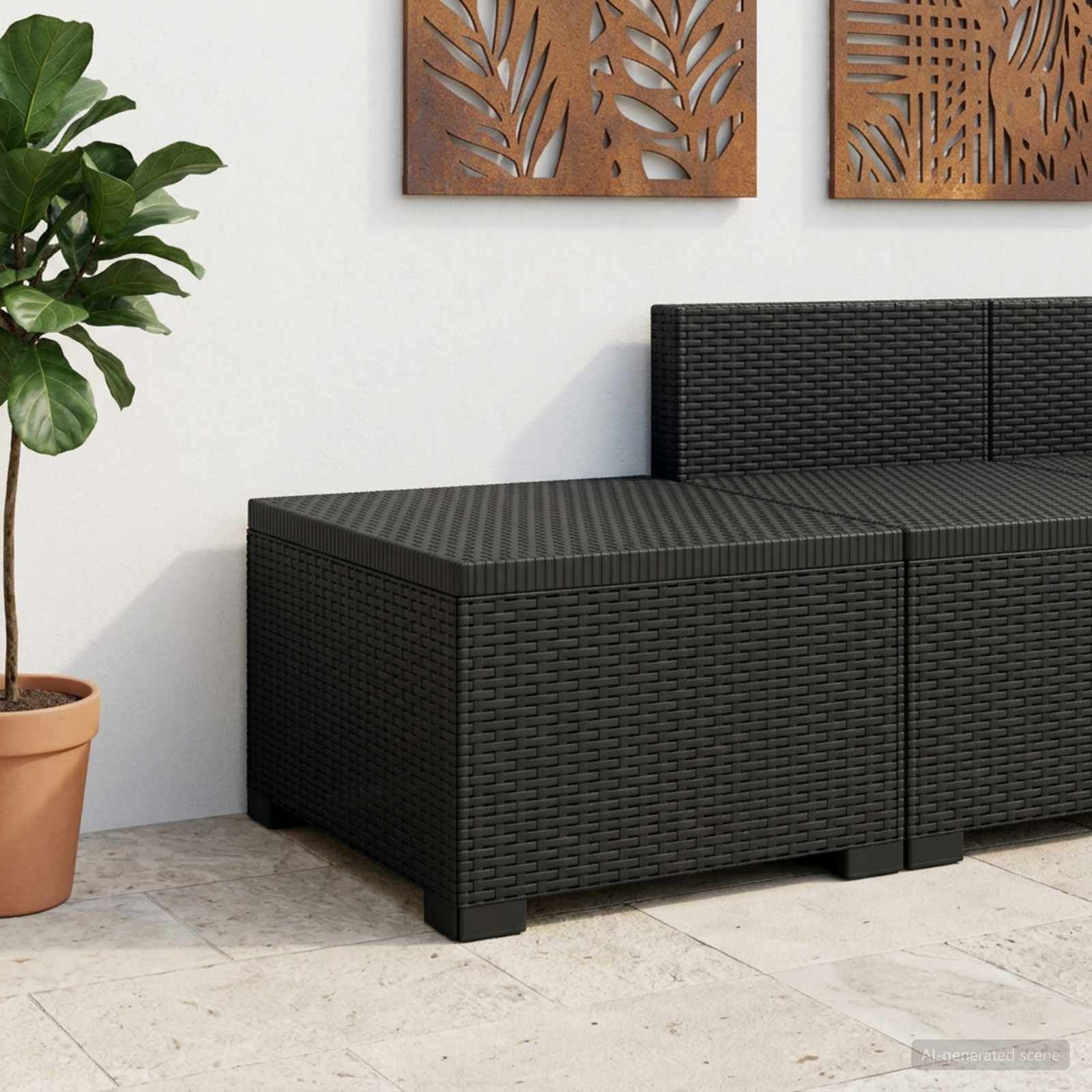 Sofa Ogrodowa 1-osobowa w Wyglądzie Rattanowym PP antracytowy vidaXL