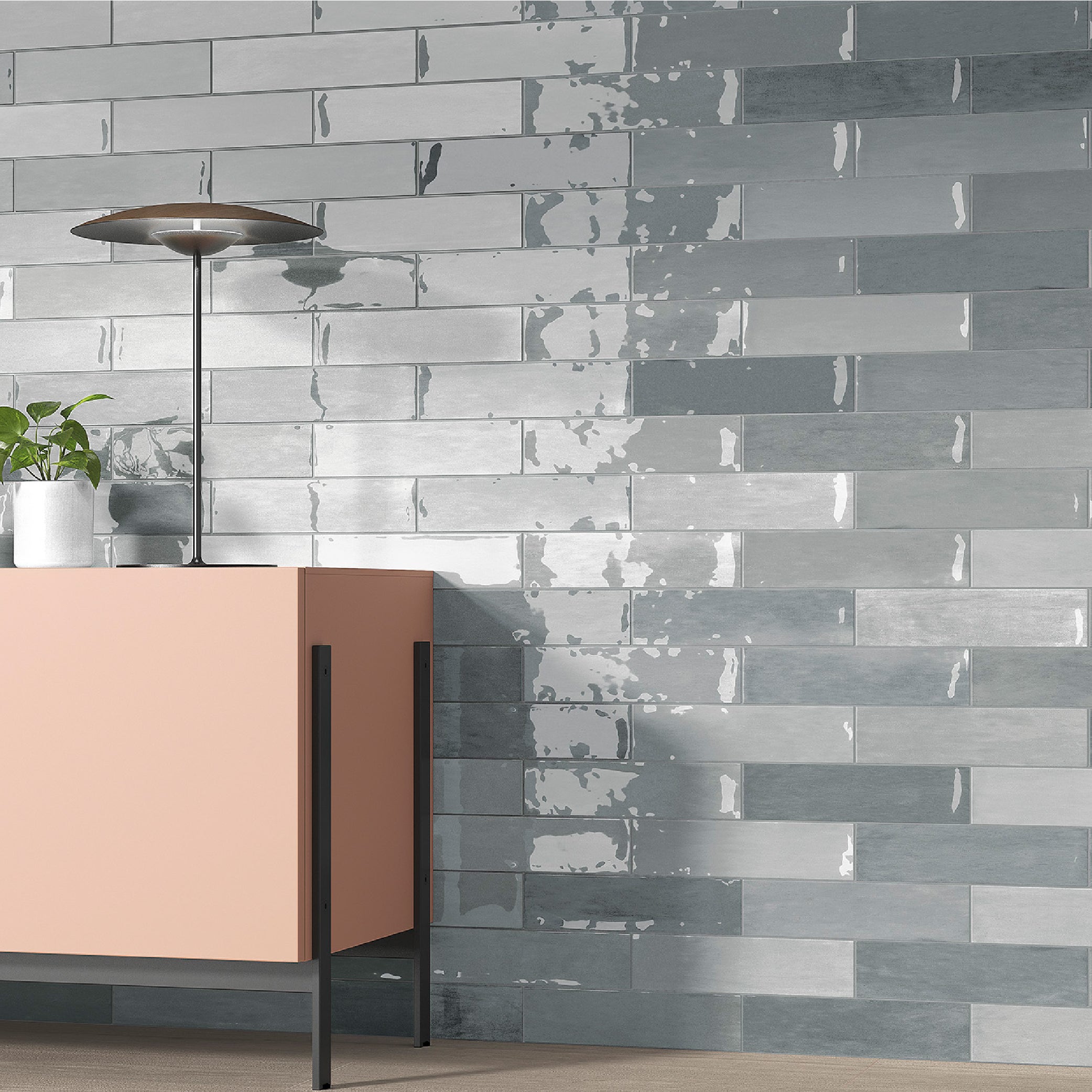 Płytki do wnętrz i na zewnątrz. Porcelanowa płytka z serii Premium Zellige Grey 7x28cm