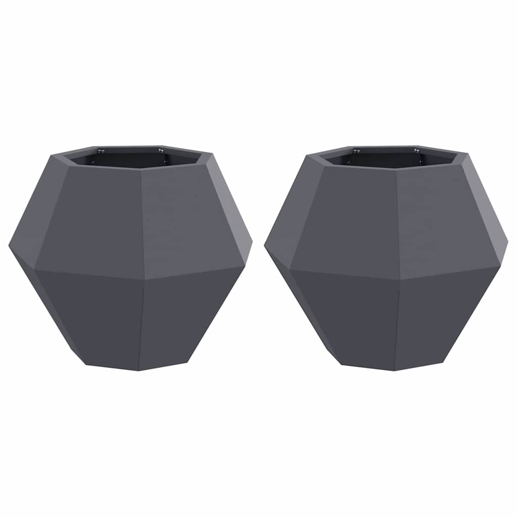Donica 2 szt. Antracyt 50 x 50 x 40 cm Stal