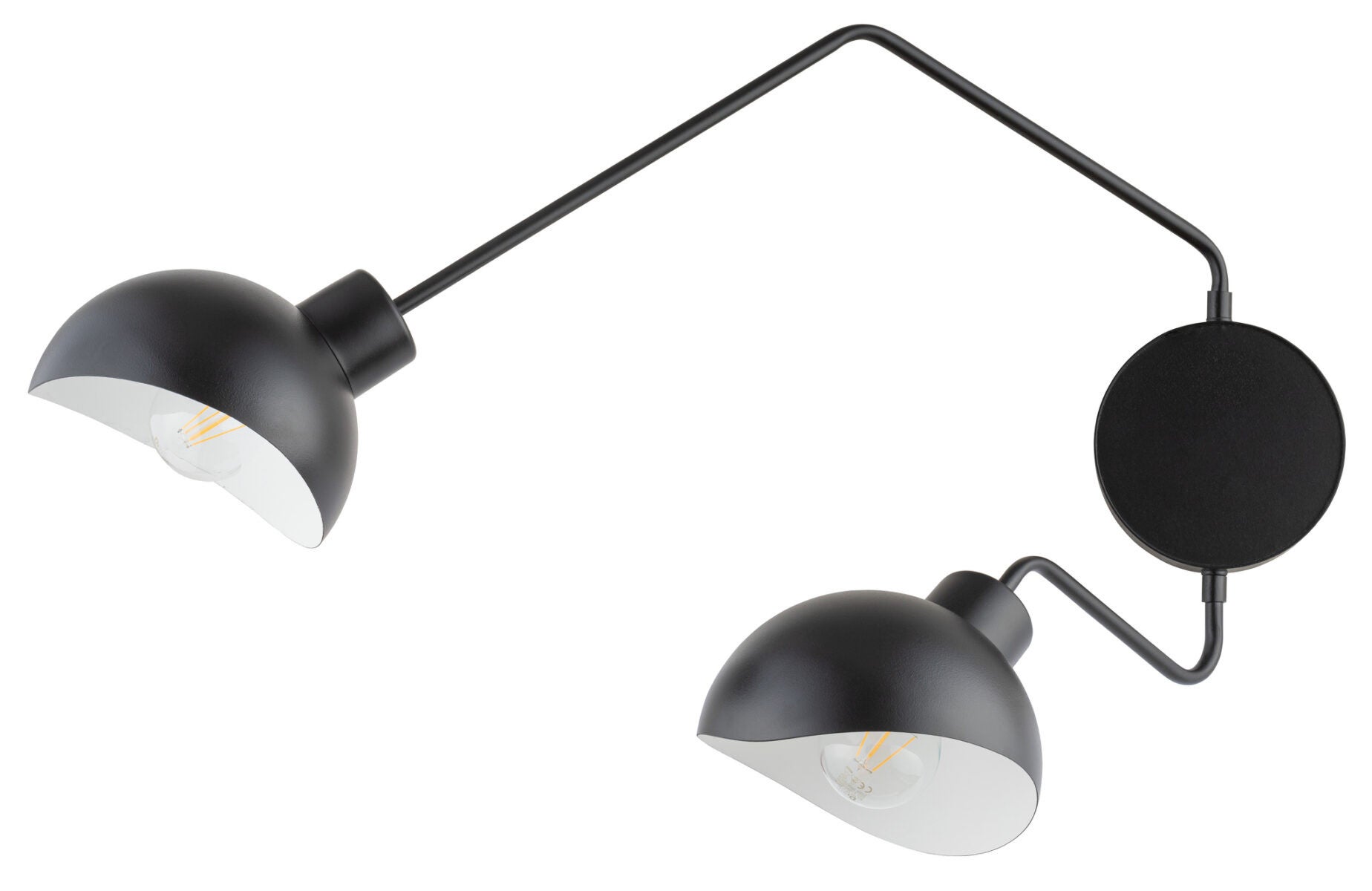 Kinkiet ścienny dekoracyjny podwójny ruchomy czarny na wysięgniku Roy 2xE27 15W Sigma Lighting