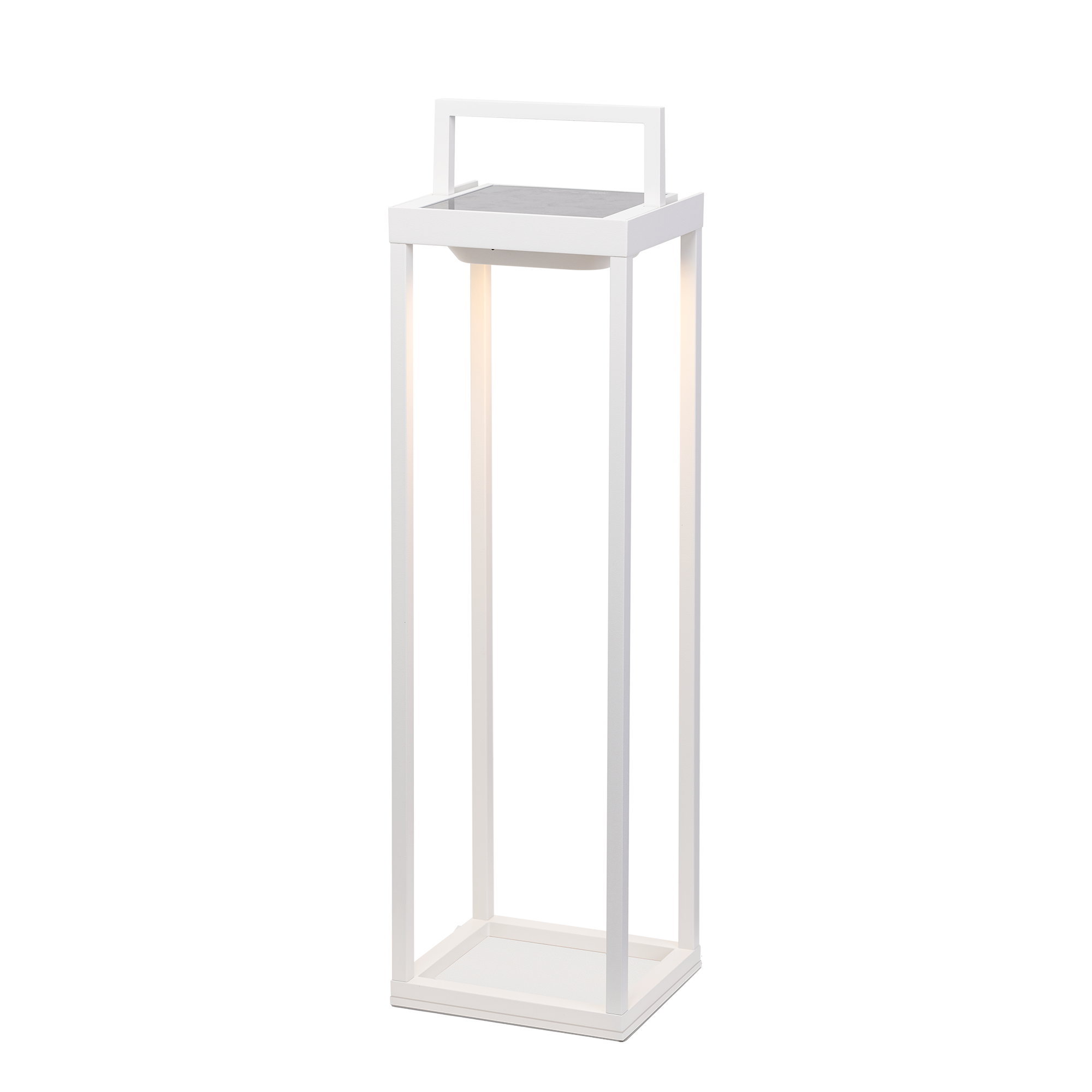 Zafferano - Domowa lampa solarna z 2 diodami LED, 56,4 cm - 2 W, lampa ścienna i stołowa z baterią i czujnikiem zmierzchu - biała