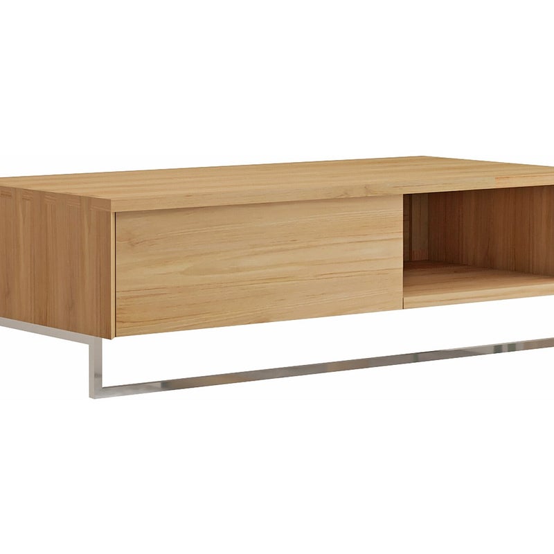 Szafka pod umywalkę wisząca z drewna tekowego z wieszakiem na ręczniki - 105 cm - KUPANG