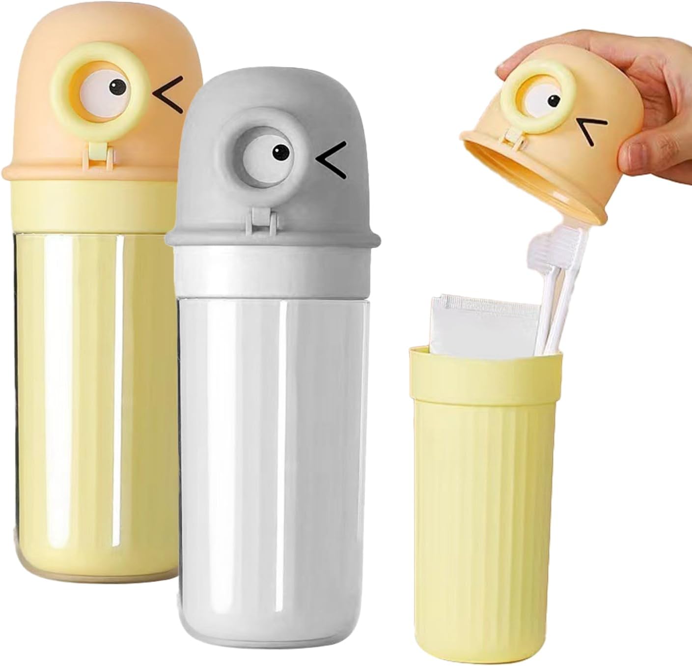 Zestaw szczoteczek do zębów w plastikowym etui – 2 sztuki, pudełko do podróży, łazienki, siłowni i na kemping