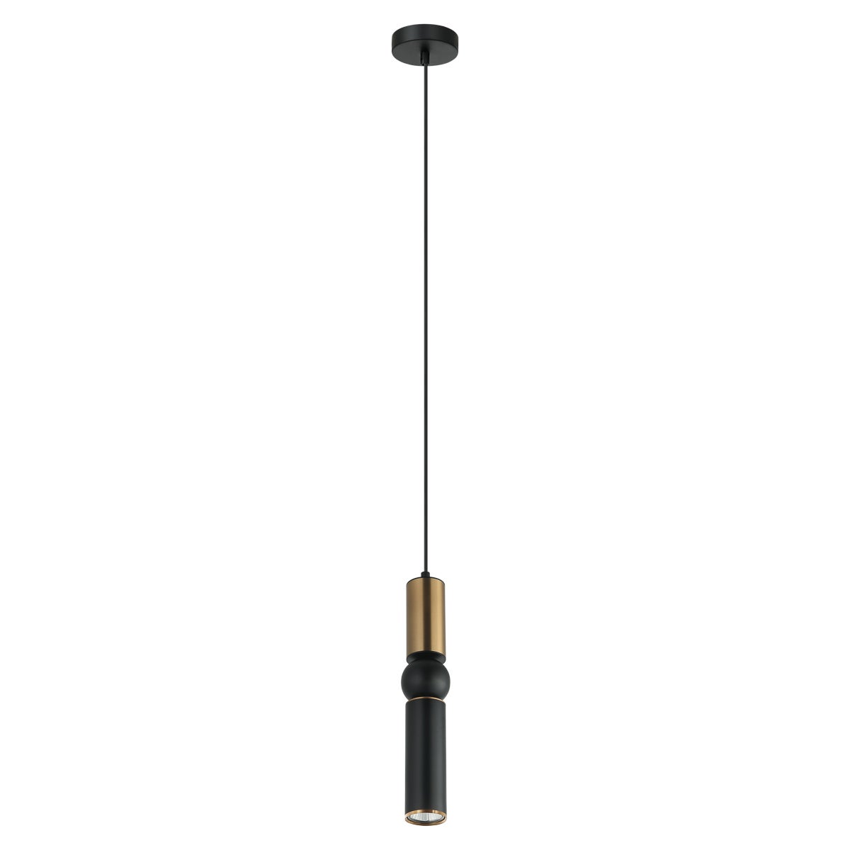 Lampa wisząca detale brąz antyczny Isidora czarna 1xGU10x25W metal wym:110x10x10cm IP20 Italux