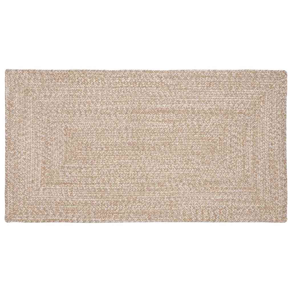 Dywany pokojowe Naturalne i białe 80 x 150 cm Juta vidaXL