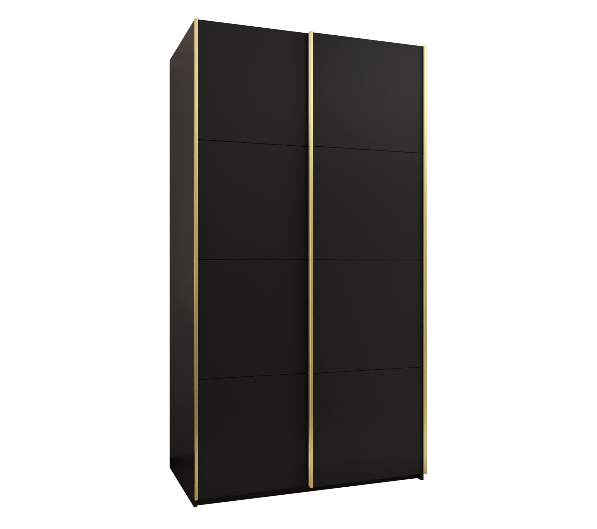 Szafa przesuwna wysoka Lux 1 130 x 64 x 245,5 cm czarny + czarny + u. złoty - Abiks Meble