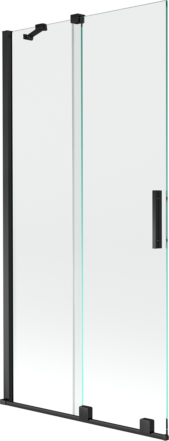 Mexen Velar parawan nawannowy 2-skrzydłowy rozsuwany 95 x 150 cm, transparent, czarny - 896-095-000-01-70