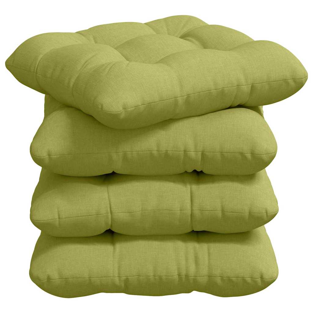 Poduszki na siedziska 4 pcs tkanina Jasnozielony