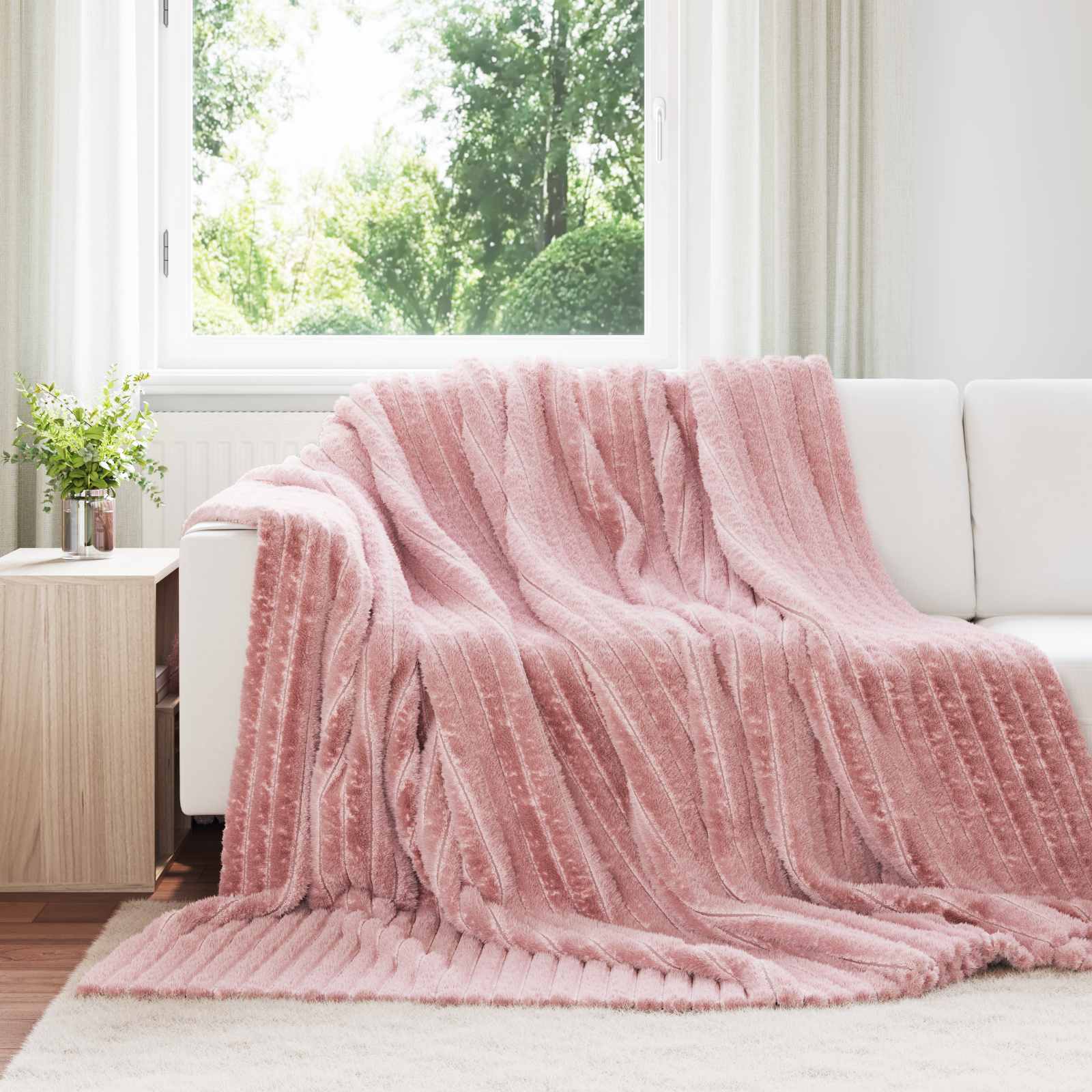 Koce narzutowe 6 pcs Różowy 270 x 240 cm Polar vidaXL
