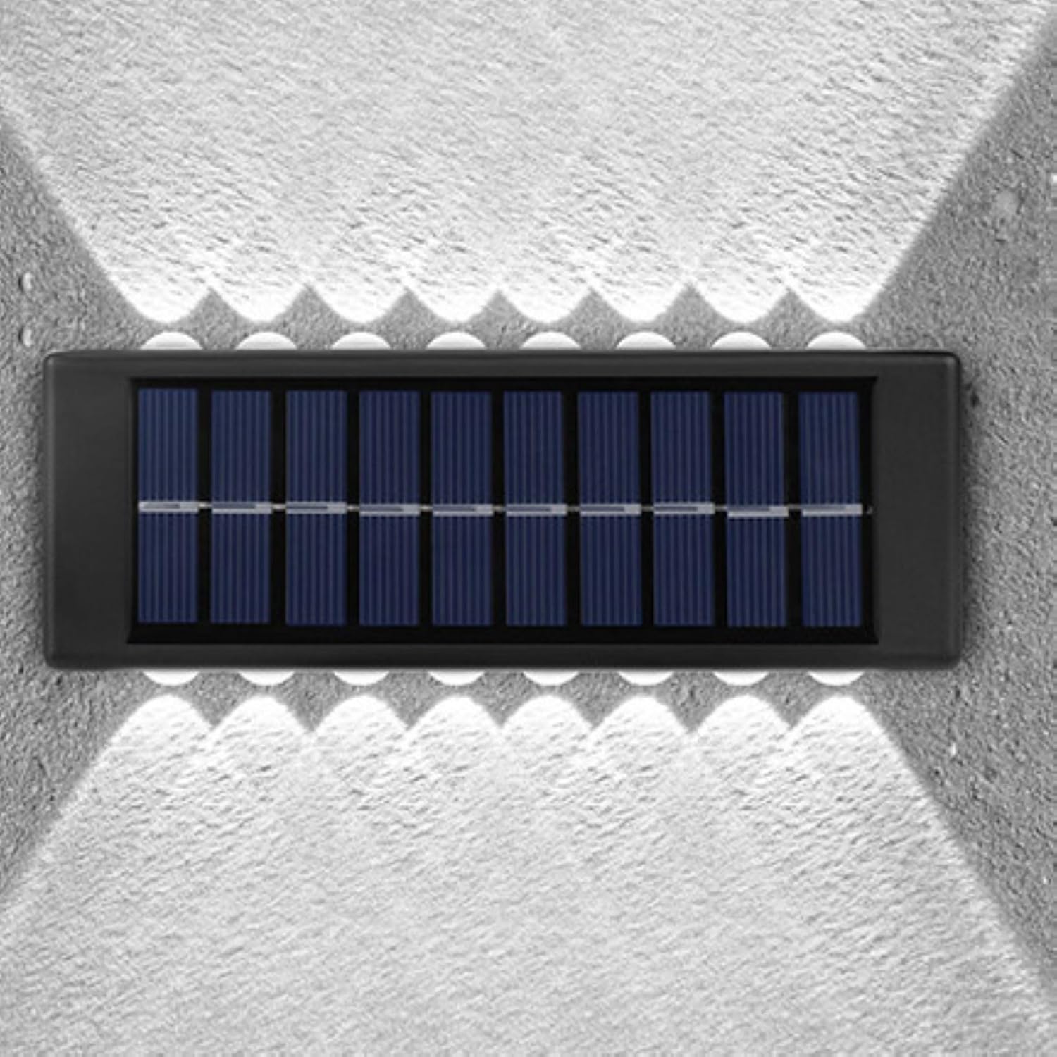 Lampa solarna na ogrodzenie, bezprzewodowa lampa solarna LED, odpowiednia do ogrodzeń, tarasów, ogrodów i ścieżek (16 diod LED, białe światło)