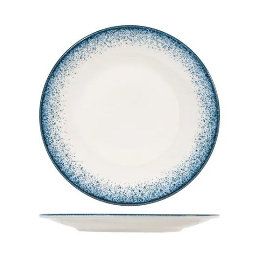 Conjunto de 6 pratos redondos Jupiter da H&H em porcelana azul e marfim, 30 cm