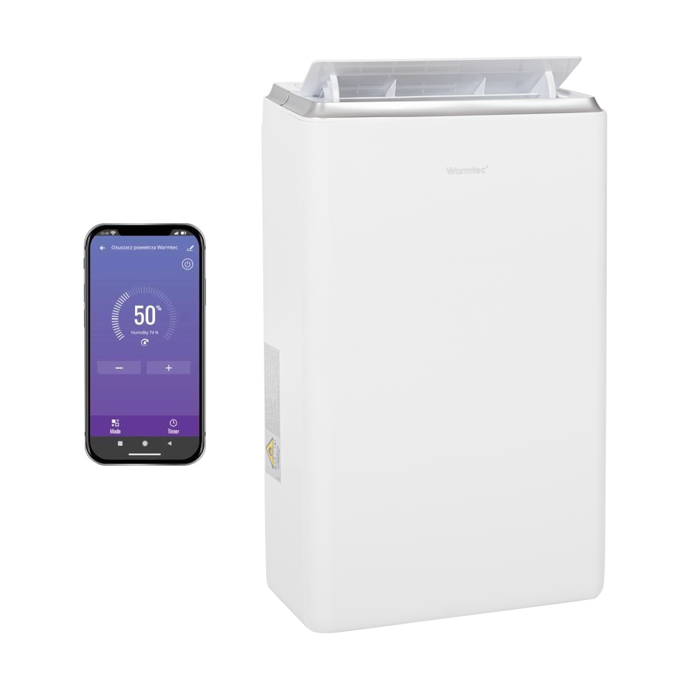 Osuszacz powietrza 20l/24h pochłaniacz wilgoci domowy IPX0 Wi-Fi Warmtec ODT-20N