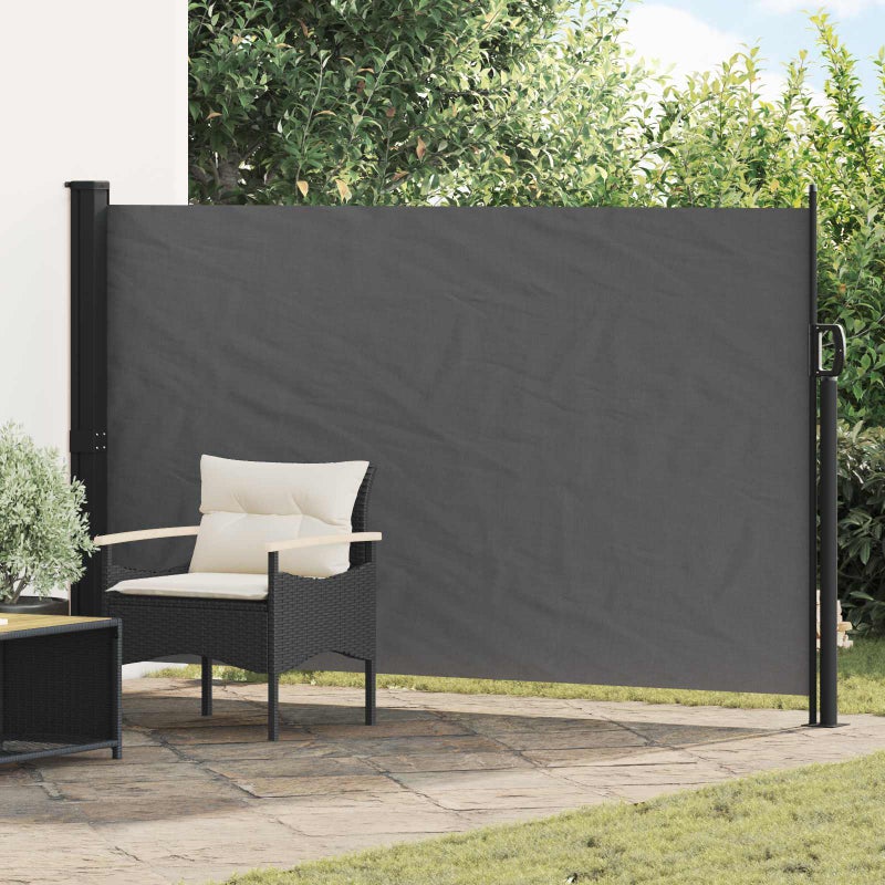 Rozkładany boczny markiz antracytowy 300 x 170 cm Poliester vidaXL