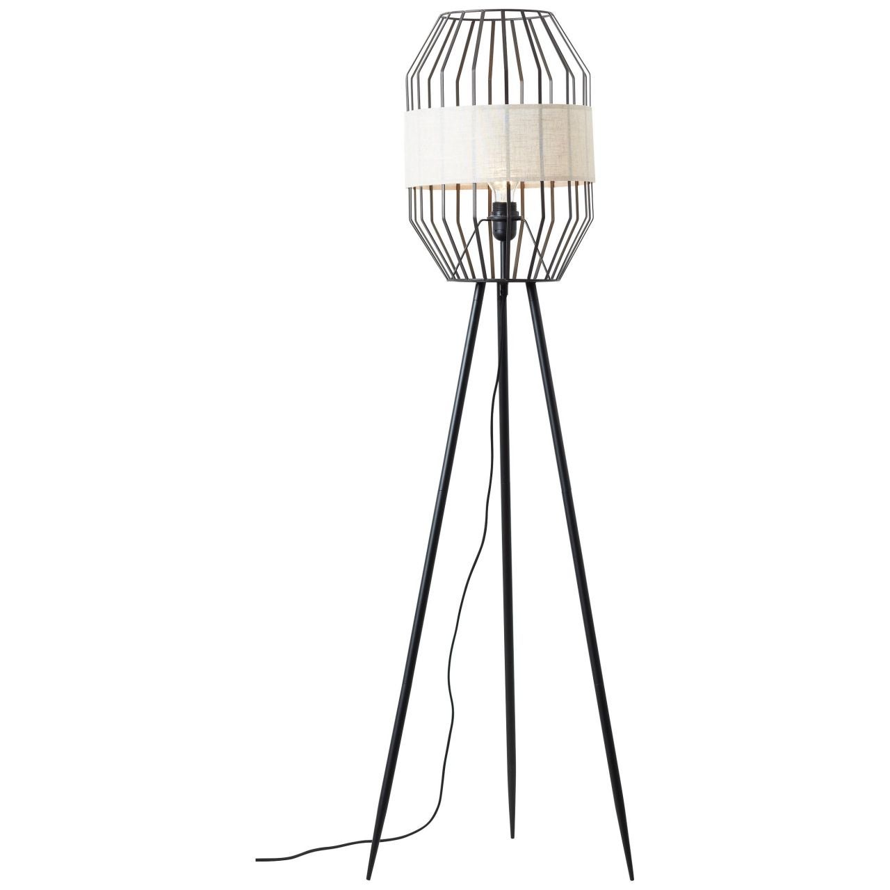 Brilliant Lampa ścienna LED Marty 2 żarówki wysoki/niski piaskowy czarny metal/drewno czarny 2x GU10, 10 W, żarówki LED w zestawie i wymienne