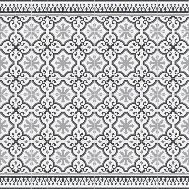 Dywan winylowy Parisian 200x266 cm - antypoślizgowy PVC, winylowy do kuchni lub salonu, zmywalny, styl hydrauliczny, szary